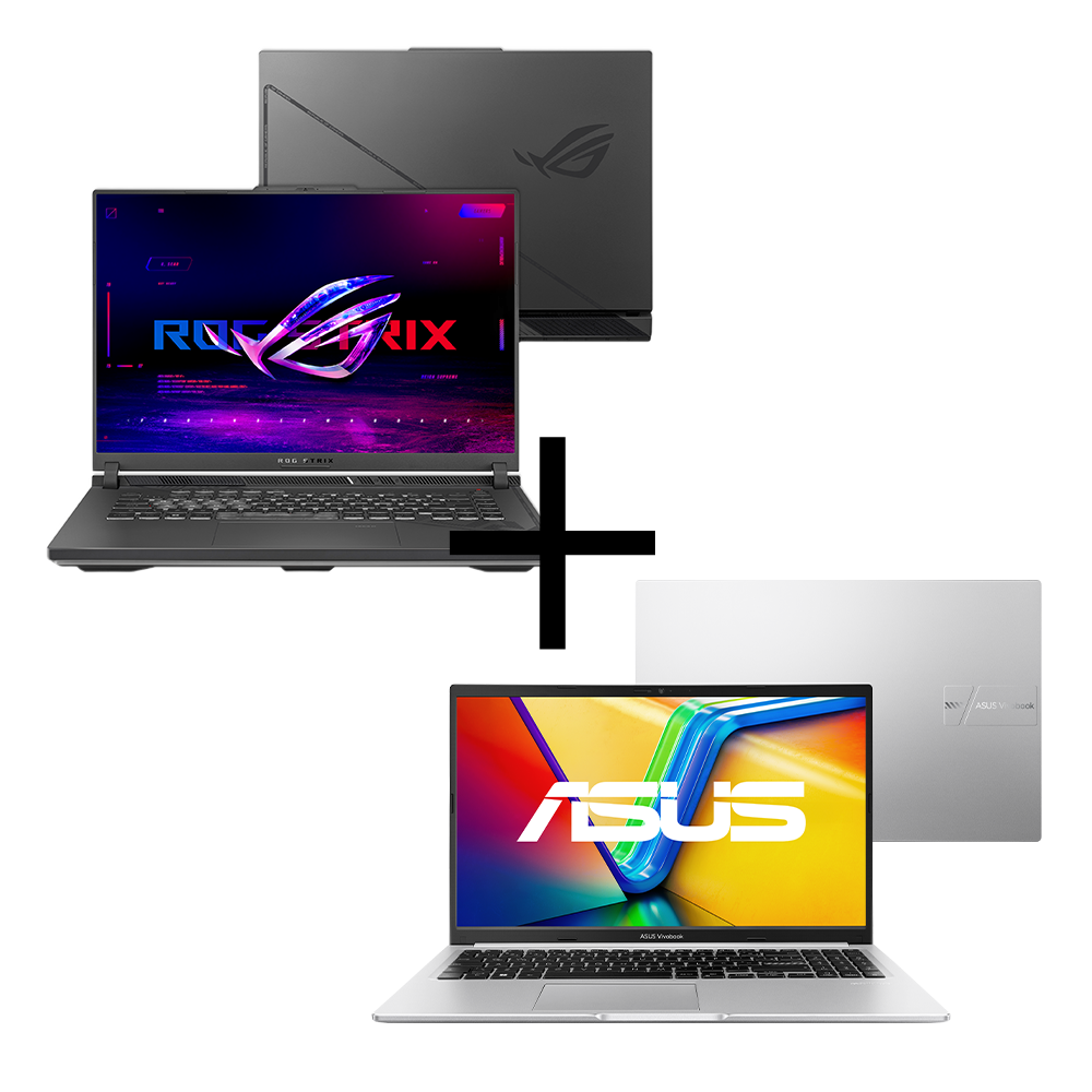 Notebook Gamer ROG Strix G16 G614JI-N4440W Eclipse Gray + Notebook ASUS Vivobook 15 M1502YA-NJ494 Cool Silver