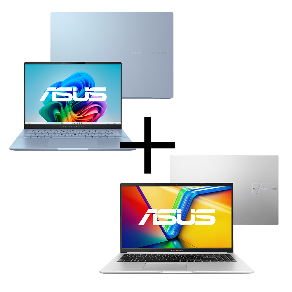 Notebook ASUS Vivobook S 14 S5406SA-PP097W Mist Blue + Notebook ASUS Vivobook 15 M1502YA-NJ495 Cool Silver