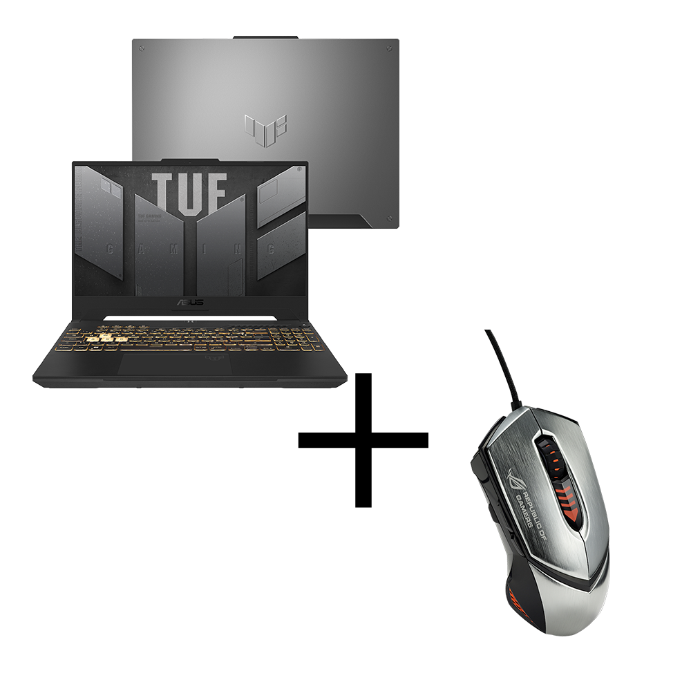 Notebook ASUS TUF Gaming F15 FX507ZC4-HN232W Mecha Gray + Acessório ASUS Mouse ROG GX1000 Prata